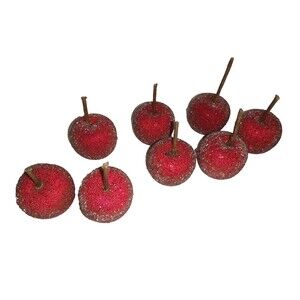 Vintage 90s Faux Cherries Small 2” Beaded Faux Fruit Set of 8